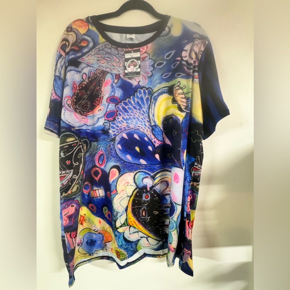 Blue hearts long tshirt